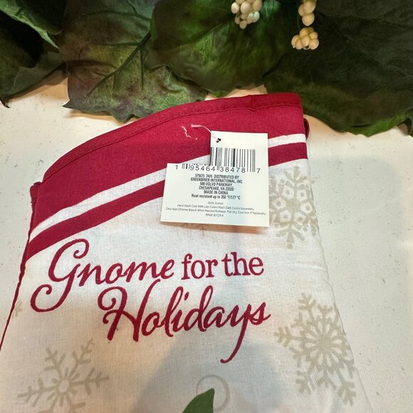 Gnome For The Holidays Cotton Oven Mitt 7" X 13" Christmas House Festive Kitchen - Picture 3 of 6